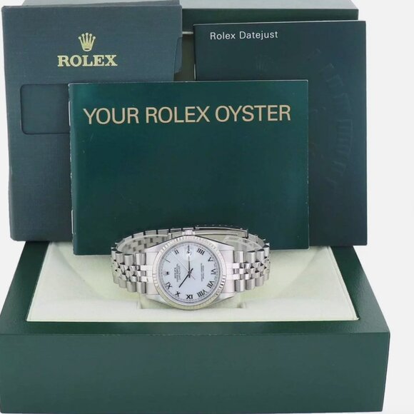 MINT! Rolex 36mm White Men's Roman Watch - Picture 1 of 6